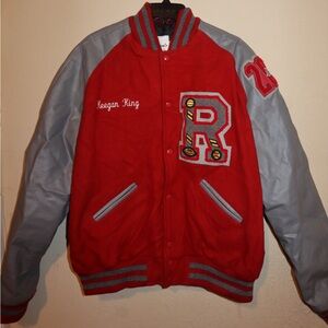 Red and Gray Varsity Jacket